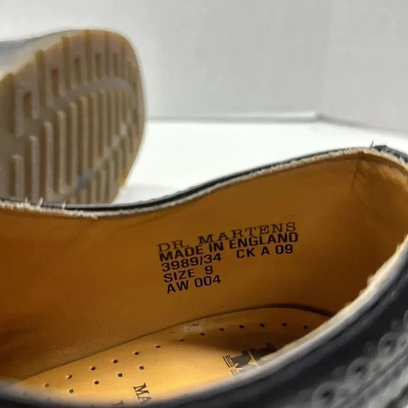 Doc Martens Oxfords Shoes Lace Up Vintage Made England Leather Black UK 9 US 10 - Picture 10 of 13